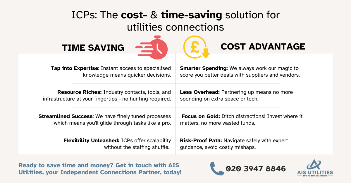 Icc cost a time saving solution for utilities connections.