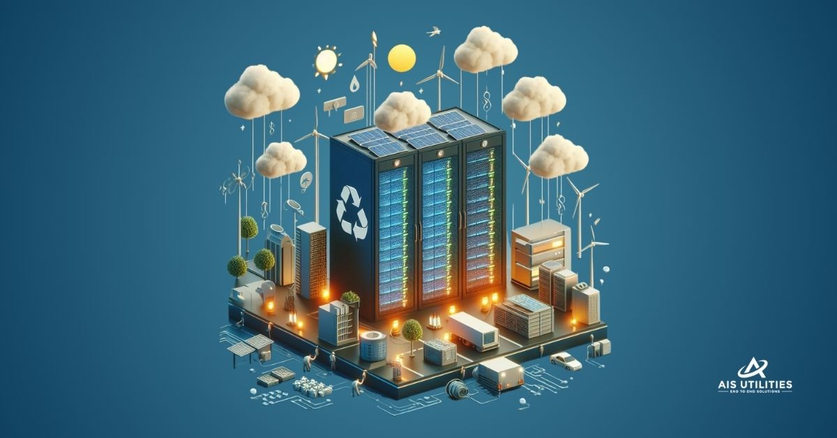 An isometric image of a building with clouds surrounding it.